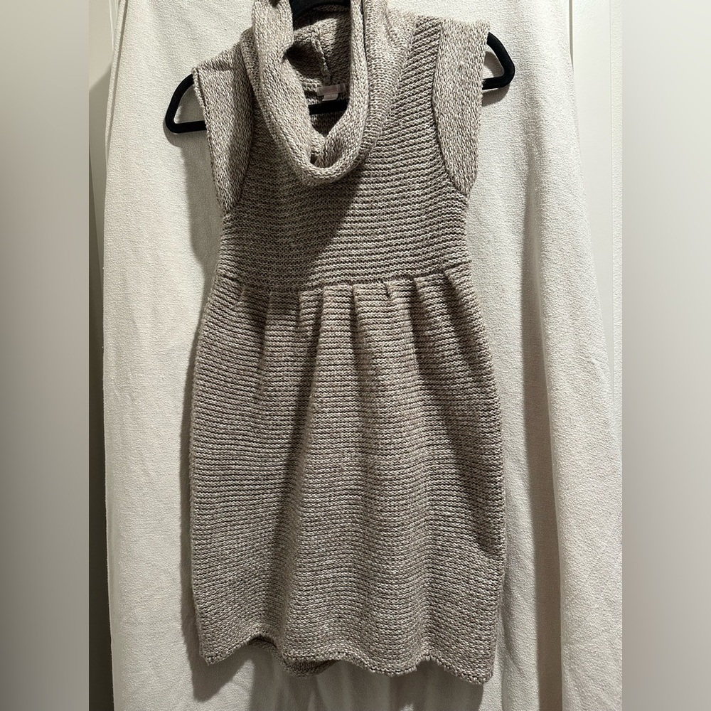 Short sleeve cowl sweater dress